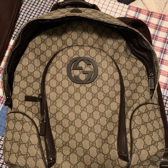 This is an authentic GUCCI GG Plus Monogram Interl - Picture 1 of 4